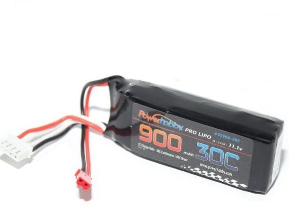 Power Hobby - 3S 11.1V 900MAH 30C Lipo Battery w/ JST Connector