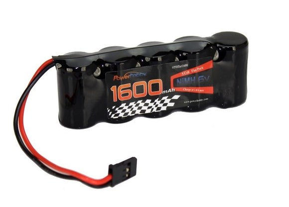 Power Hobby - 6V 1600mAh NiMH Flat Battery Pack w/ Hitec Connector