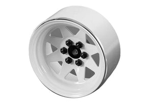 6 Lug Wagon 2.2" Steel Stamped Beadlock Wheels (White)