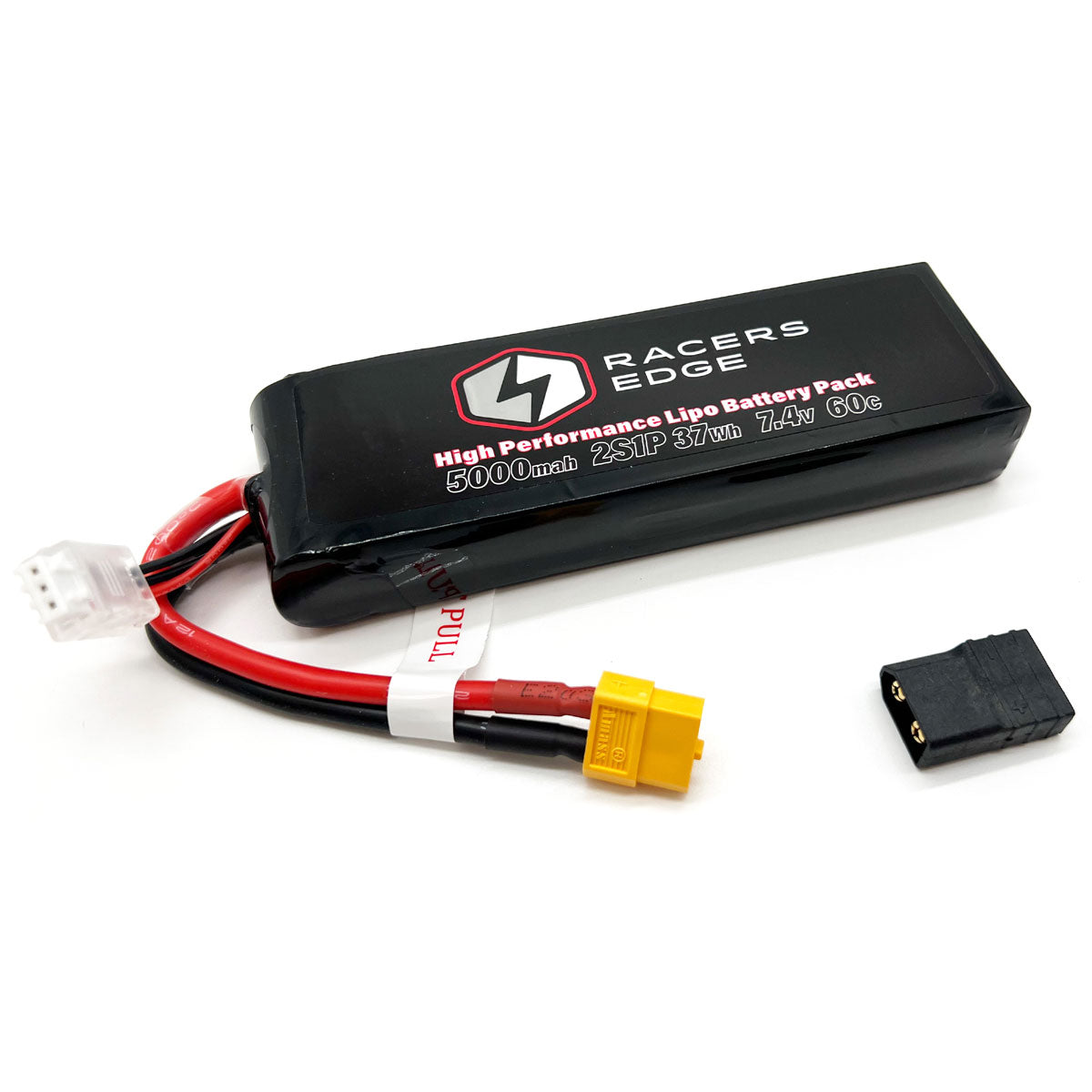 Racers Edge - 5000mAh 2S 7.4V 60C Soft Pack Lipo Battery XT60 w/TRX Adapt
