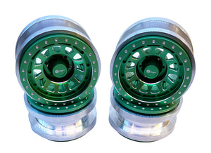 Aluminum CNC 2.9'' Wheels for Axial SCX6 4pcs B Style Green