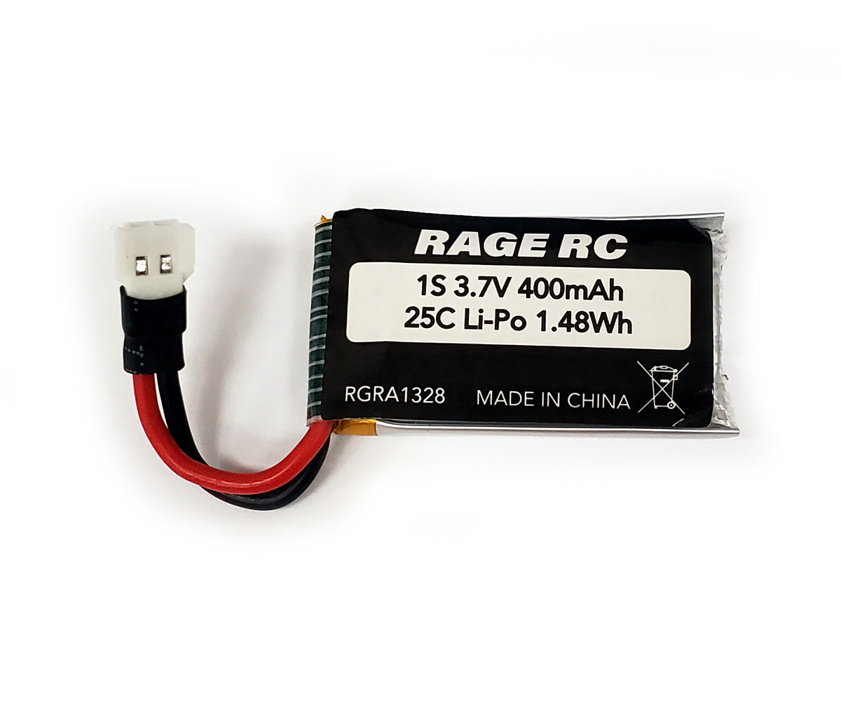 Rage R/C - 3.7V 400mAh 25C LiPo Battery; Warbirds, Super Cub MX4