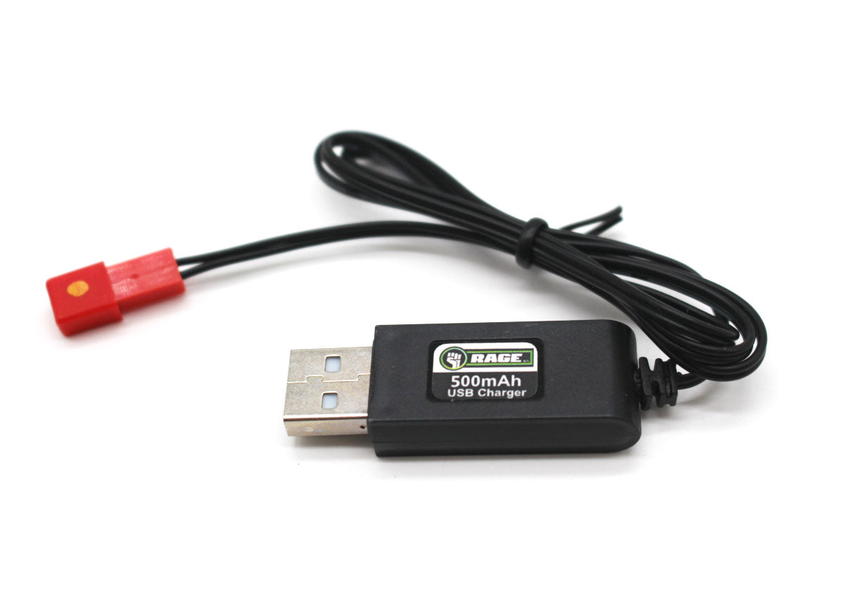 Rage R/C - 500mA 1S USB Charger with JST Plug