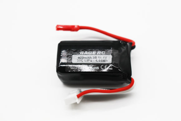 3S 11.1V 400mAh LiPo with JST plug; P-51D BL, F4U BL