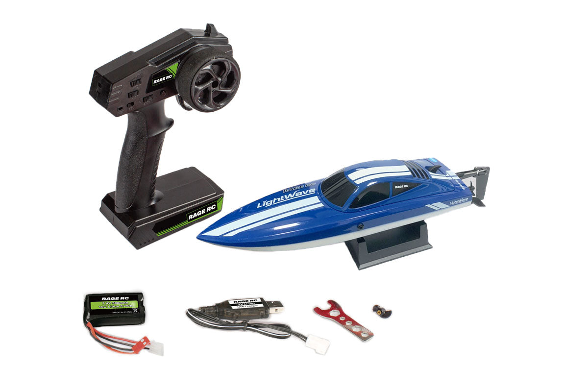 Rage R/C - LightWave Electric Micro RTR Boat; Blue