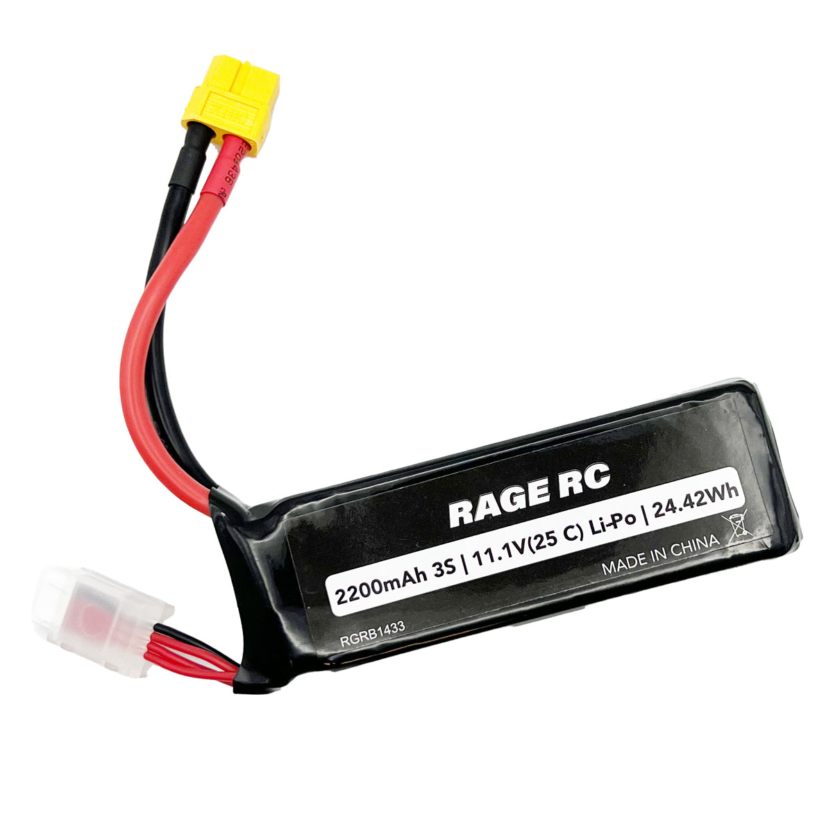 Rage R/C - 11.1V 3S 2200mAh 25C LiPo Battery with XT60 Connector