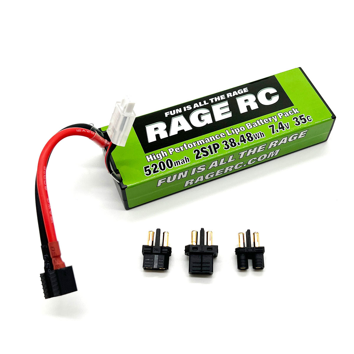 Rage R/C - 5200mAh 2S 7.4V 35C Hard Case LiPo Battery w/Uni Connector
