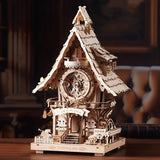Cuckoo Clock, Natural Wood, Mechanical 3D Wooden Puzzle
