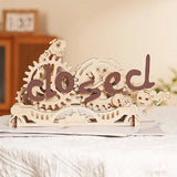 Open Closed Sign, 3D Wooden Puzzle - Mechanical Wood Model