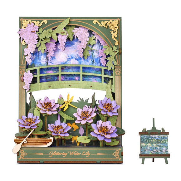 Glittering Water Lily Wall Art 3D Wooden Puzzle
