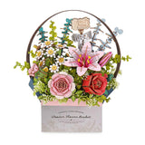 Wooden Flower Basket DIY 3D Puzzle