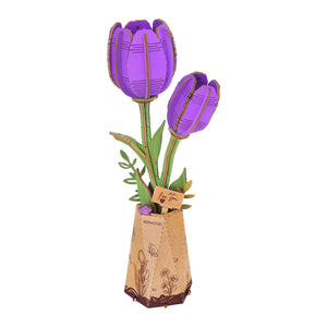 Purple Tulip DIY Wooden Flower