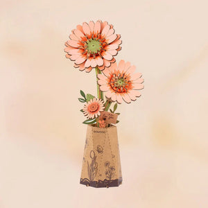 Orange Gerbera Daisy DIY Wooden Flower