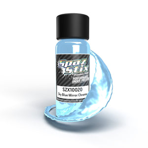 Spaz Stix - Sky Blue Mirror Chrome Airbrush Ready Paint, 2oz Bottle