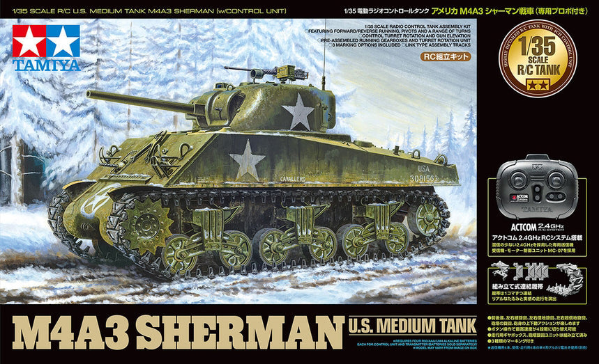 Tamiya RC 1/35 US Med Tank Kit, M4A3 Sherman