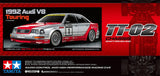 Tamiya - 1/10 RC TT-02 1992 Audi V8 Touring Model Kit, w/ Hobbywing THW 1060 ESC