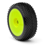 1/8 Crossbrace Soft Long Wear Pre-Mounted Tires, Yellow EVO Wheels (2): Buggy