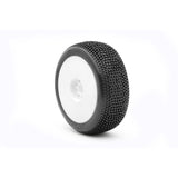 1/8 Impact Soft Long Wear Pre-Mounted Tires, White EVO Wheels (2): Buggy