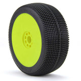 1/8 Zipps Super Soft Long Wear Pre-Mounted Tires, Yellow EVO Wheels (2): Buggy