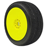 1/8 2AB Medium Long Wear Pre-Mounted Tires, Yellow EVO Wheels (2): Buggy