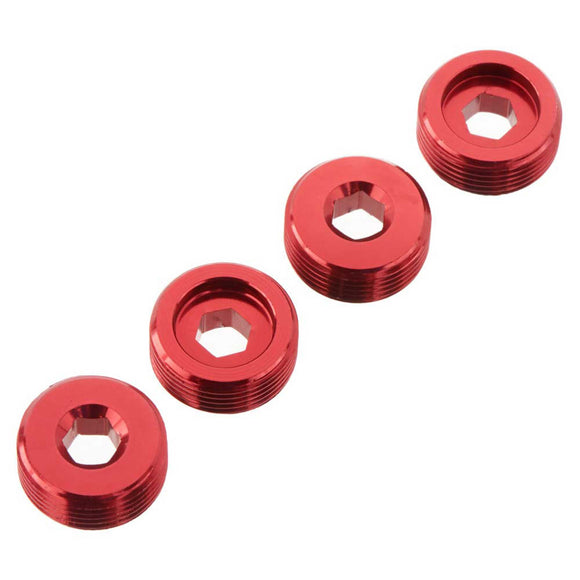 Nut Front Hub Aluminum Red (4)