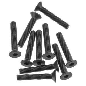 Hex Socket Flat Head M3x18mm, Black (10)