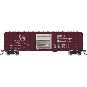 HO 50' BOX CAR BATH & HAMMONDSPORT #25105