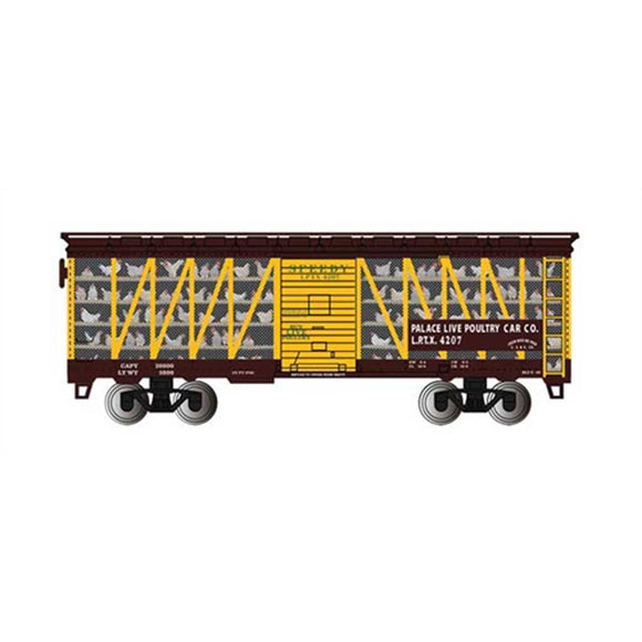 HO Trans Car Palace Live Poultry #4207, Brown & Yellow