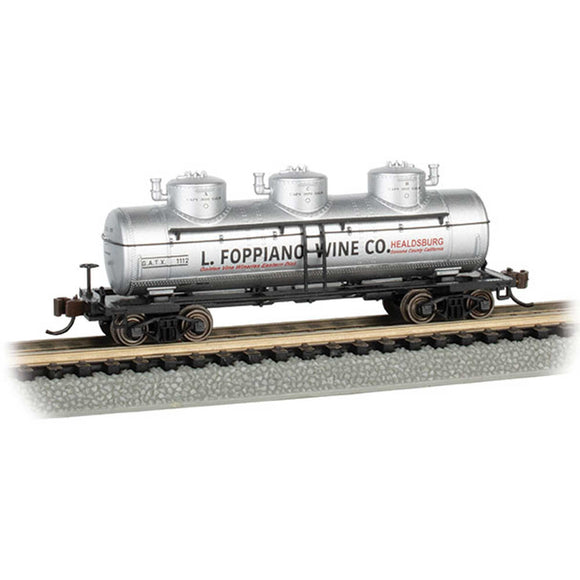 N SCALE 3 Dome Tank Car L.Foppiano Wine Co. #1112