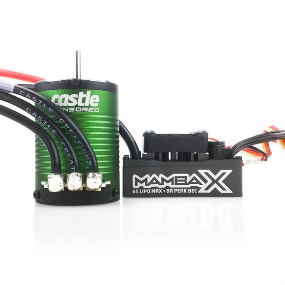 1/10 Mamba X Waterproof ESC/1406-4600Kv Sensored Brushless Motor Combo: 4mm Bullet