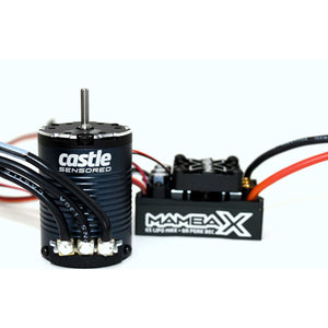 Mamba X Waterproof ESC/1406-2280Kv Sensored Brushless Motor Combo: 4mm Bullet