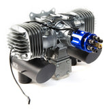 DLE-130cc Twin Gas Engine with Electric Ignition and Mufflers