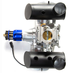 DLE-130cc Twin Gas Engine with Electric Ignition and Mufflers