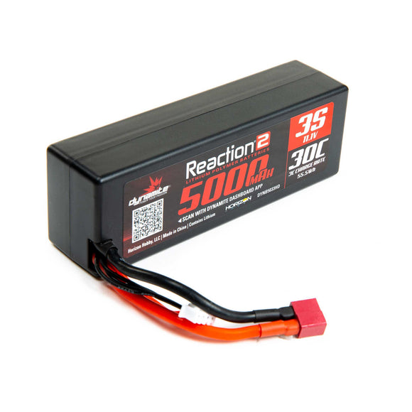 11.1V 5000mAh 3S 30C Reaction 2.0 Hardcase LiPo Battery: Deans