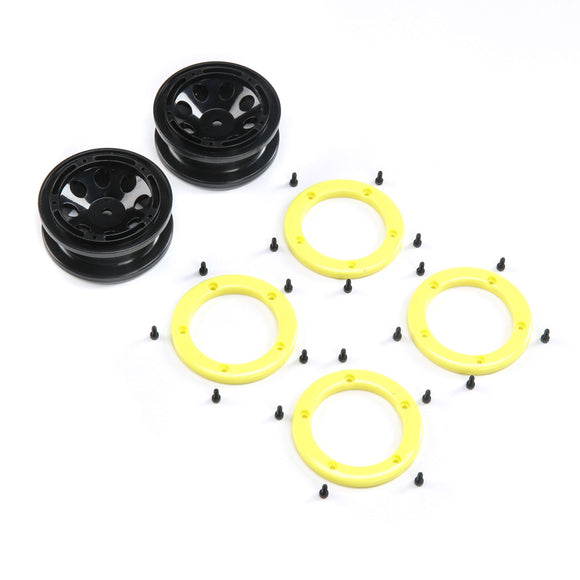 FR/RR Wheel with Beadlock Black/Yellow:  Temper G2