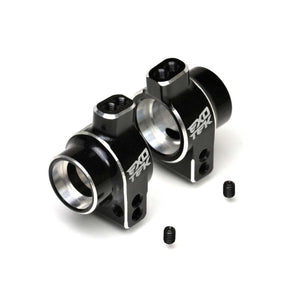 Rear Heavy Duty RC Hub Set, 7075 Black with Silver (1 Pair): Losi 22S Drag Car