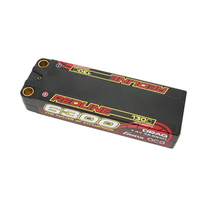 7.4V 6300 mAh 2S 130C LiPo, Hard Case, 8mm Bullet