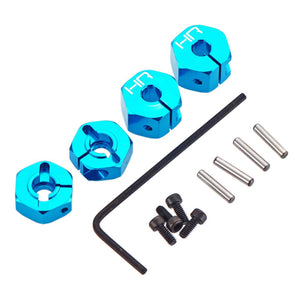 12mm Aluminum Wheel Hex, Blue (4): ECX 2WD