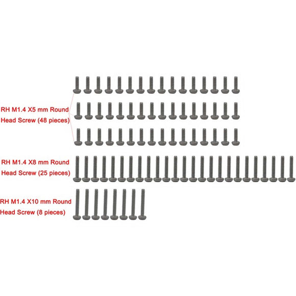 M1.4 Stainless Steel Full Screw Set, (81pcs) SCX24