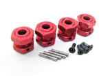 Arrma TYPHON 4x4 3s BLX - 17mm RED aluminum metal wheel HEX HUBS AR102696