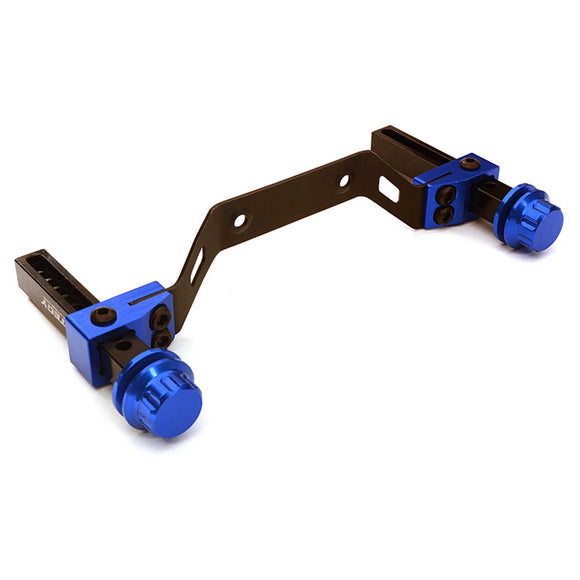 Extended Front Body Mount & Post Set, Blue: Traxxas Slash 4x4