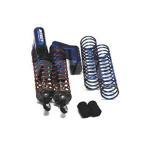 MSR9 Rear Piggyback Shocks, Blue: Traxxas Stampede, Rustler, Slash 2WD (2)