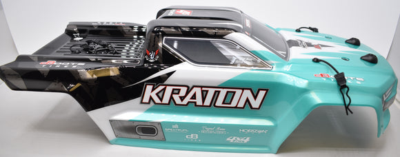 Arrma V2 KRATON 4s 4x4 - Body Shell TEAL polycarbonate cover, Body Pins