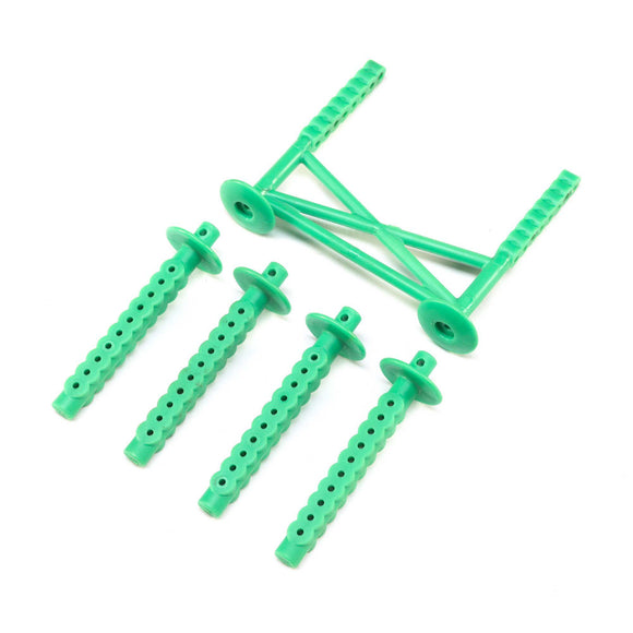 Rear Body Support and Body Posts, Green: LMT