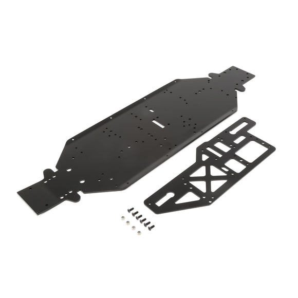 Chassis w Brace plate 4mm Black  DBXL-E