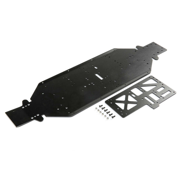 Chassis with Brace, 4mm Black: DBXL-E 2.0