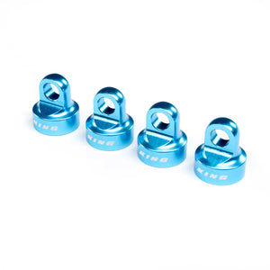 Shock Cap Set, Aluminum, King Blue: SBR 2.0