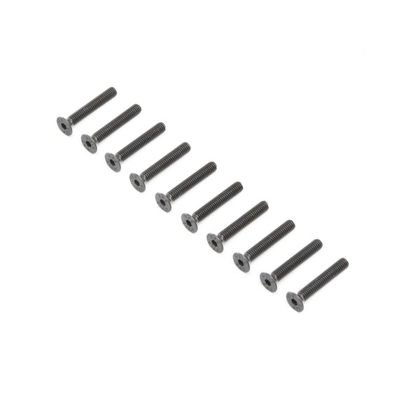 Flat Head Screws, Steel, Black Oxide, M4 x 25mm (10)