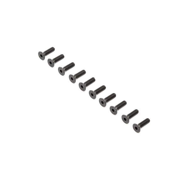 Flat Head Screws, Steel, Black Oxide,  M4 x 14mm (10)