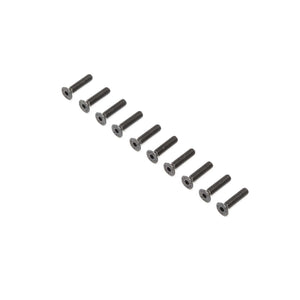 Flat Head Screws, Steel, Black Oxide, M4 x 18mm (10)